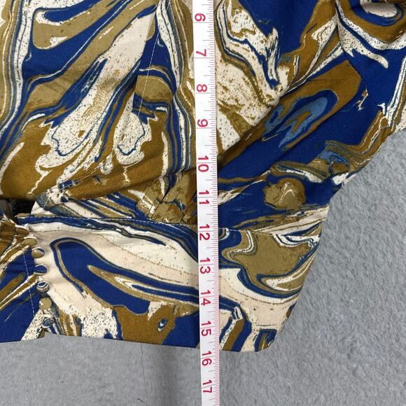 Love X Design Deep V-Neck Crop Top Balloon Sleeves Abstract Watercolor Size XL - Picture 5 of 9